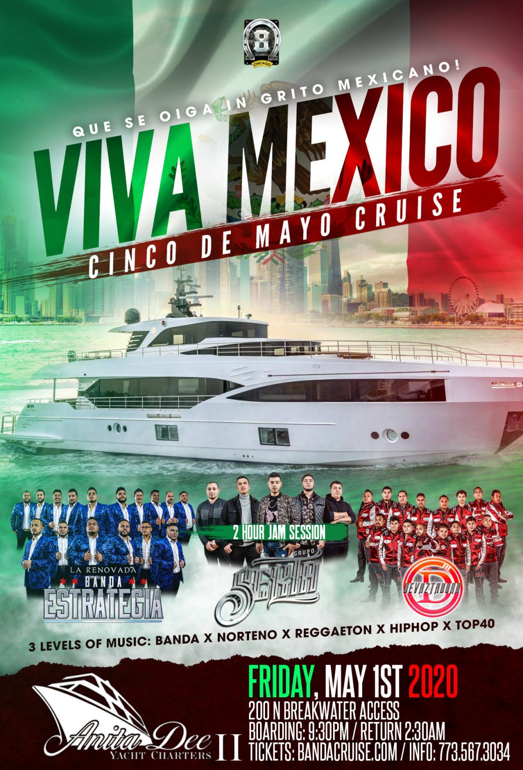 Viva Mexico Cinco De Mayo Cruise 8segundos Chicago